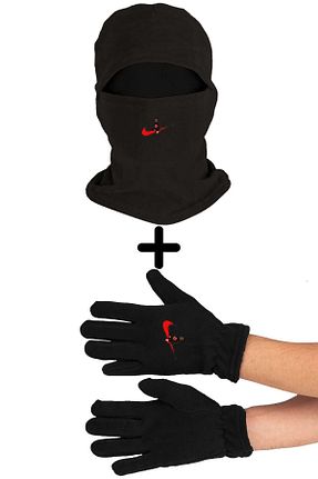 ست شال گردن و کلاه پشمی و دستکش مشکی زنانه herotasarım - کد 679356953