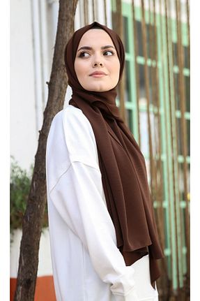 شال قهوه ای زنانه جاز KASVA SCARF - کد 467377145
