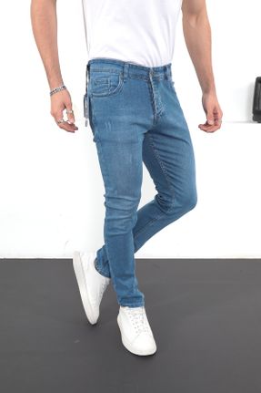 شلوار جین آبی مردانه پاچه ساده جین اسلیم استاندارد کد 676935735