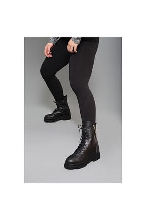 بوت / نیم بوت مشکی زنانه چرم خالص 37Numara - کد 217513900