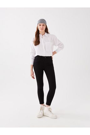 شلوار جین مشکی زنانه پاچه لوله تفنگی LC Waikiki - کد 679266886