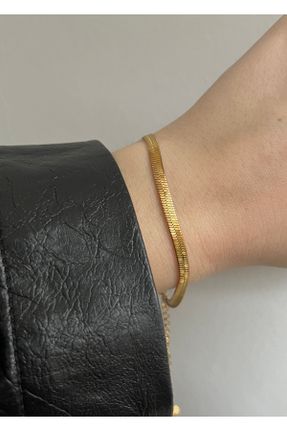 دستبند استیل طلائی زنانه فولاد ( استیل ) کد 411908809