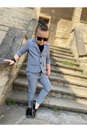 ست بالاتنه و پائین تنه طوسی بچه گانه بافتنی muzur kids - کد 679405884
