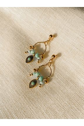 گوشواره جواهر فیروزه ای حلقه dela otantik - کد 679465503