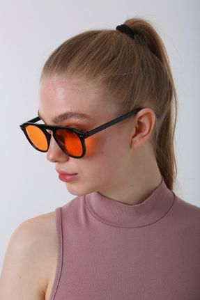 عینک آفتابی نارنجی زنانه 50 UV400 بیضی کد 673723322