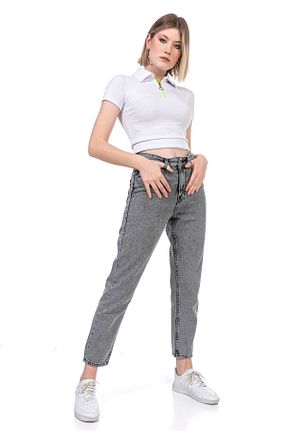 شلوار جین طوسی زنانه پاچه لوله تفنگی Trn JNS - کد 679776624