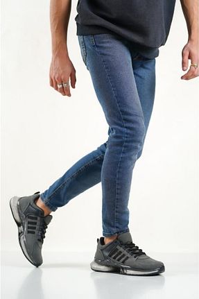 کفش اسنیکر طوسی مردانه بند دار BOUIS - کد 679887915