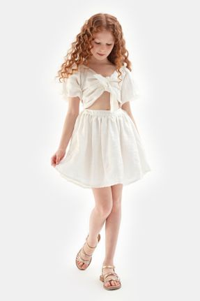 لباس سفید بچه گانه بافتنی رگولار آستین-کوتاه کد 680134770