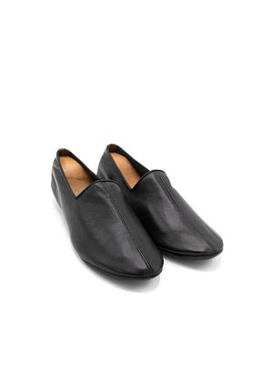 دمپائی خانگی مشکی زنانه چرم خالص Kamarçin - کد 680272698