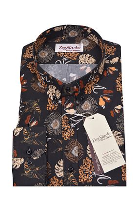 پیراهن سایز بزرگ مشکی مردانه سایز بزرگ Zeg Slacks - کد 680313324