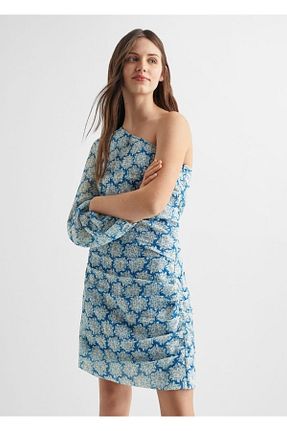 لباس سایز بزرگ آبی زنانه Asimetrik MANGO Teen - کد 680331746