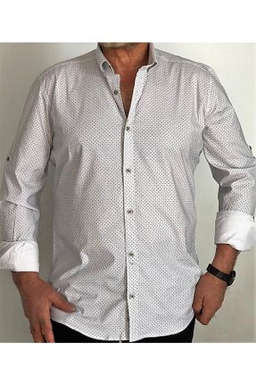 پیراهن سفید مردانه اسلیم فیت OBOYBEYCOLLECTİON - کد 680403473