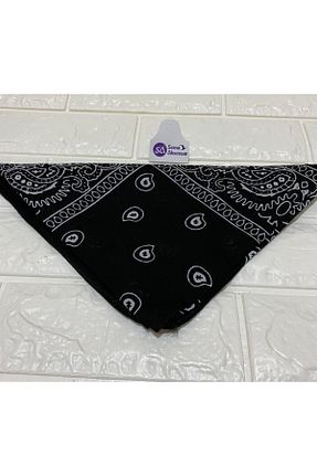 دستمال گردن مشکی زنانه پنبه ای sema aksesuar - کد 680069086