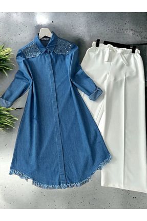 تونیک آبی زنانه جین Modamorfo - کد 676412373