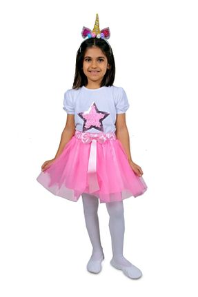 ست بالاتنه و پائین تنه صورتی بچه گانه بافتنی Nacar - کد 679707508