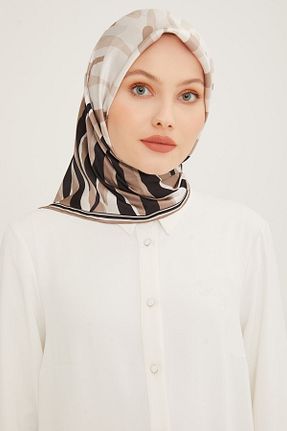 روسری مشکی کرپ ساتن ابریشم Armine - کد 648961783