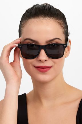 عینک آفتابی سفید زنانه 50 UV400 استخوان مات هندسی کد 276225067