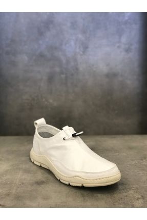 کفش کژوال سفید مردانه چرم طبیعی پاشنه کوتاه ( 4 - 1 cm ) پاشنه ساده کد 679768000
