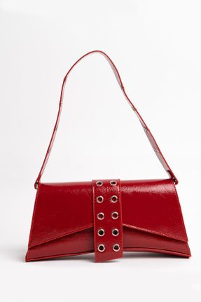 کیف دوشی قرمز زنانه چرم مصنوعی کد 672454358
