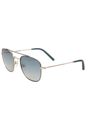 عینک آفتابی طلائی مردانه 54 UV400 فلزی سایه روشن هندسی کد 91872334