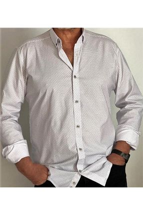 پیراهن سفید مردانه اسلیم فیت OBOYBEYCOLLECTİON - کد 680392717