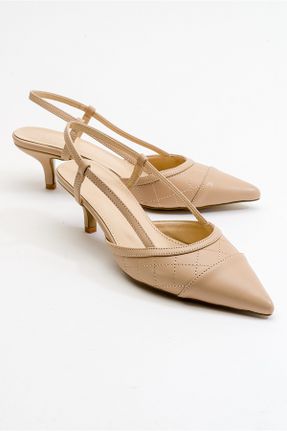 کفش پاشنه بلند کلاسیک بژ زنانه پاشنه متوسط ( 5 - 9 cm ) پاشنه نازک کد 271373864