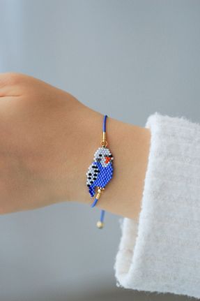 دستبند جواهر آبی زنانه منجق Kübüşün Atölyesi - کد 680095243