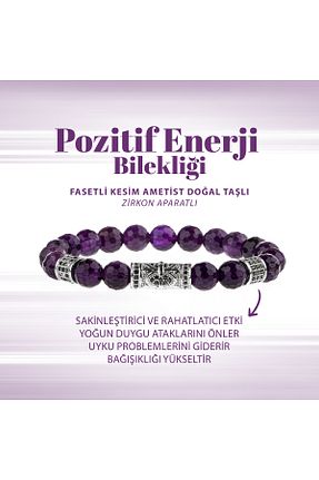 دستبند جواهر بنفش زنانه سنگ طبیعی Deniz Doğal Taş - کد 680712341