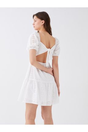لباس سفید زنانه بافتنی رگولار آستین-کوتاه کد 679256102