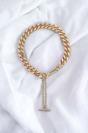 گردنبند جواهر طلائی زنانه فلزی کد 679593273