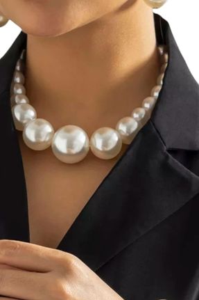 گردنبند جواهر سفید زنانه فلزی کد 679595752