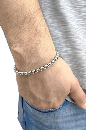 دستبند استیل طوسی مردانه فولاد ( استیل ) کد 319248559