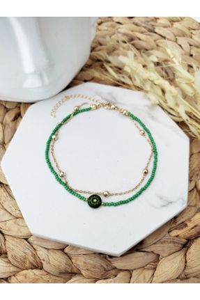 خلخال جواهری سبز زنانه پوشش لاکی کد 676937560