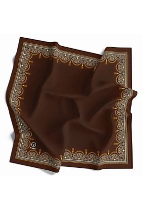 روسری قهوه ای پلی استر VİOLLA - کد 681111478