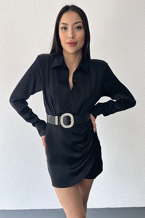کمربند مشکی زنانه چرم مصنوعی LİA KEMER - کد 681274460