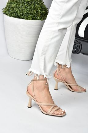 کفش پاشنه بلند کلاسیک بژ زنانه پاشنه نازک پاشنه متوسط ( 5 - 9 cm ) کد 681356198