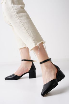 کفش مجلسی مشکی زنانه چرم مصنوعی پاشنه متوسط ( 5 - 9 cm ) پاشنه ضخیم کد 218055852