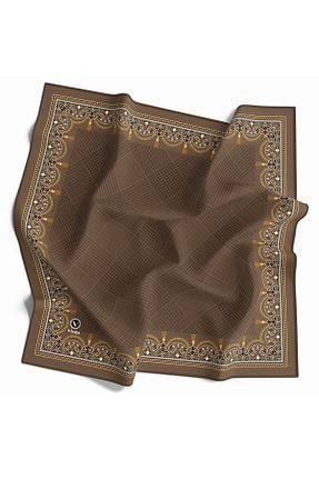 روسری قهوه ای پلی استر VİOLLA - کد 681111445