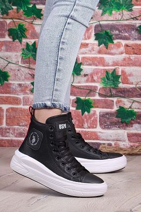 کفش اسنیکر مشکی زنانه بند دار U.S. Polo Assn. - کد 254091478