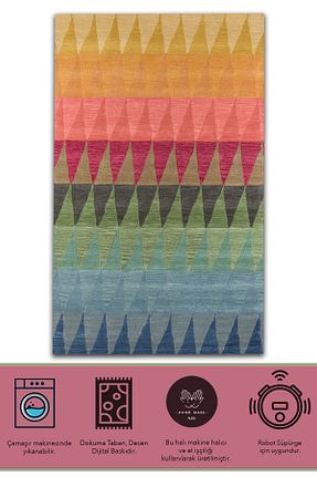 فرش رنگی قابل شستشو Rugs Modern Halı - کد 681115483