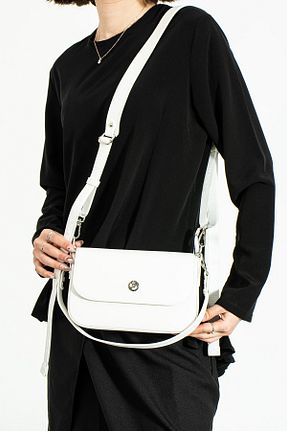 کیف دوشی سفید زنانه چرم مصنوعی Just Polo - کد 681127345