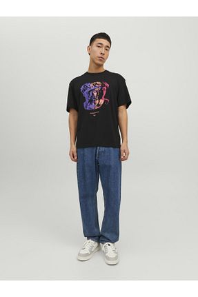 تیشرت مشکی مردانه یقه دوچرخه Jack & Jones - کد 681130228
