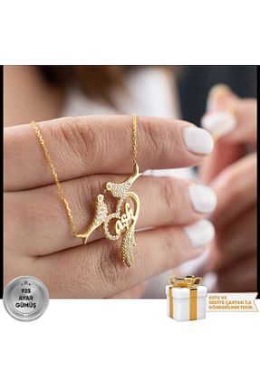 گردنبند نقره طلائی زنانه 925 عیار Gümüşistan - کد 353756365