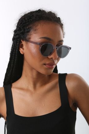 عینک آفتابی طوسی زنانه 50 UV400 مات بیضی کد 681385902