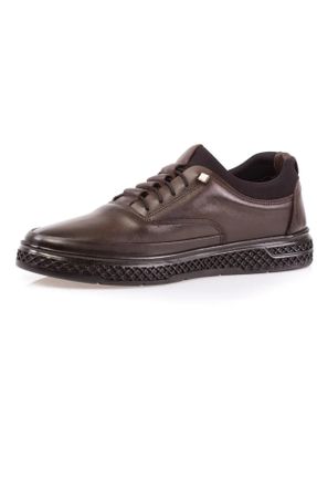 کفش کژوال قهوه ای مردانه چرم طبیعی پاشنه کوتاه ( 4 - 1 cm ) پاشنه ساده کد 681576304