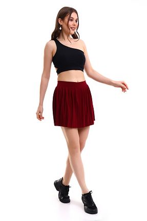 دامن زرشکی زنانه اسپندکس winmoda - کد 681904262