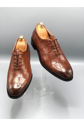 کفش کلاسیک قهوه ای مردانه چرم طبیعی کد 89191591