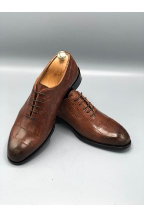 کفش کلاسیک قهوه ای مردانه چرم طبیعی کد 89191591