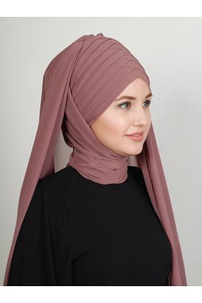 روسری صورتی کرپ Yasmin S