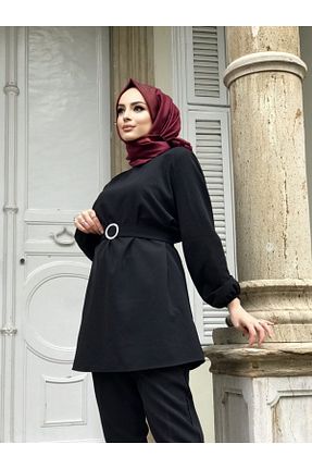 ست بالاتنه و پائین تنه مشکی زنانه بافتنی BYHATİCEBOYRAZ - کد 89395750